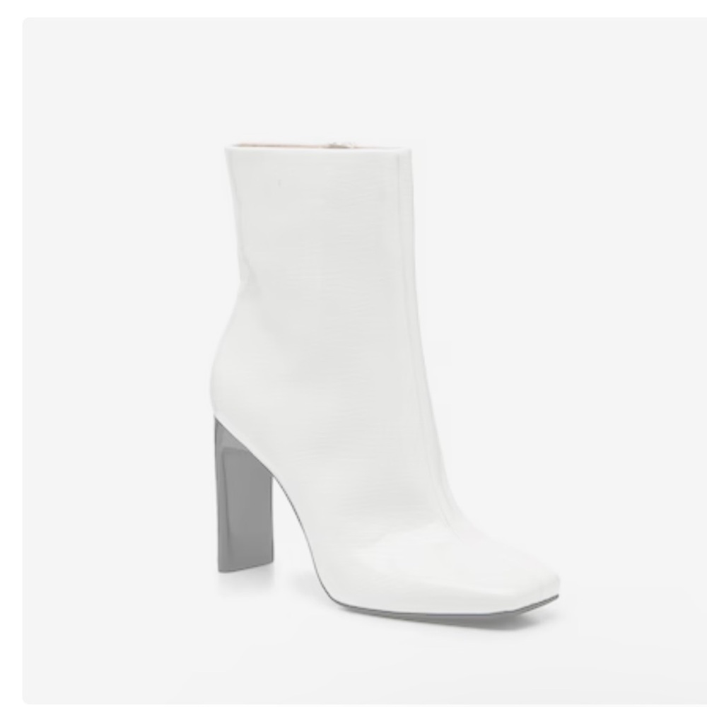 White Retro Ankle Boots